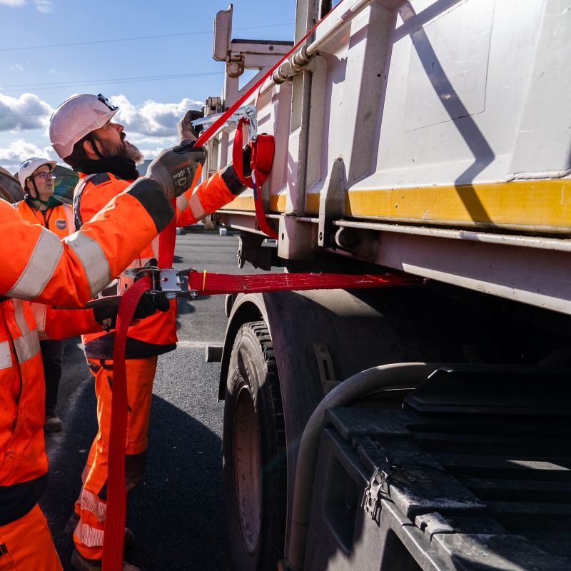 Action prévention chantier : arrimage de charge