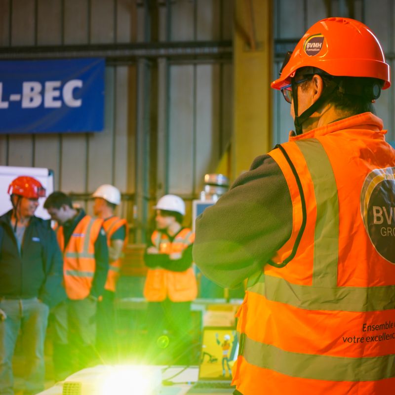 Action prévention chantier, communication entre ouvriers.