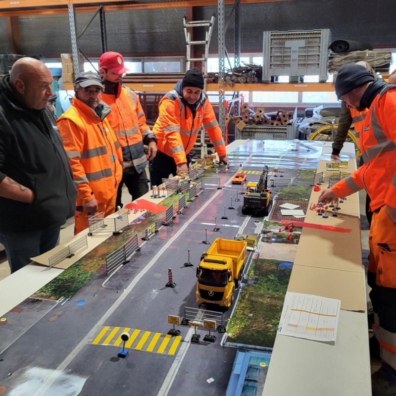 Action prévention chantier : balisage tranchée.